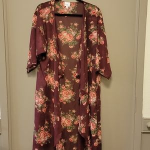 LuLaRoe Sheer Rose Duster